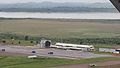 Vista aérea del antiguo edificio de la terminal del Aeropuerto Internacional de Entebbe.