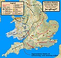 鉄器時代後期のブリテン島南部の部族の配置。