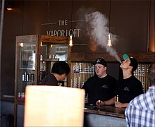 Interior view of a vape shop in Orange, California, United States.