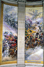 Vers la gloire par Édouard Detaille, 1902, peintures sur toiles marouflées (détail du triptyque).