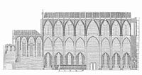 Secció longitudinal de la seu de Palma, abans de la reforma de Gaudí