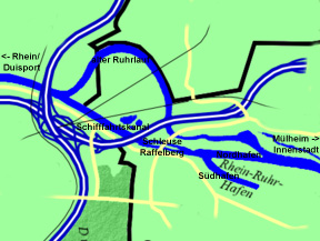 Lage des Rhein-Ruhr-Hafens