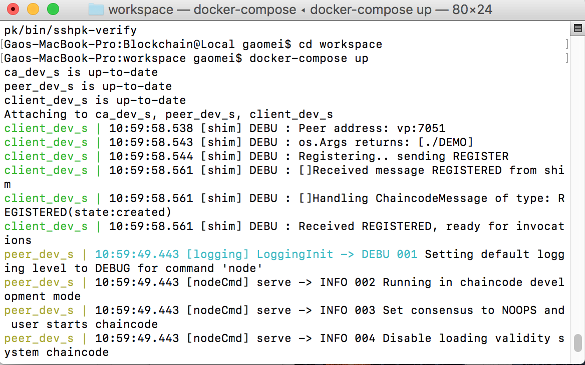 5 docker-compose up