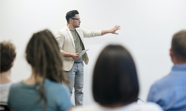 A person presenting
