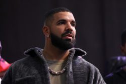 LONG BEACH, CALIFORNIA - OCTOBER 30: Drake attends Drake's Till Death Do Us Part rap battle on October 30, 2021 in Long Beach, California. (Photo by Amy Sussman/Getty Images)