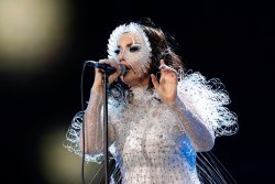 INDIO, CALIFORNIA - APRIL 23: Bjork performs onstage during The 2023 Coachella Valley Music and Arts Festival on April 23, 2023 in Indio, California. (Photo by Santiago Felipe/Getty Images for ABA)