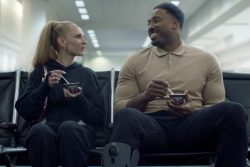 Juno-Temple-Myles-Garrett-Super-Bowl-commercial-Oikos