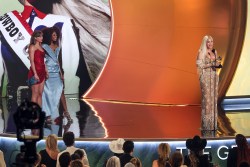 Taylor Swift, Beyoncé at the 67th GRAMMY Awards held at the Crypto.com Arena on February 2, 2025 in Los Angeles, California.