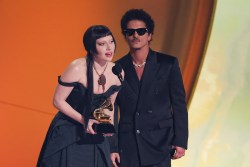 Lady Gaga, Bruno Mars at the 67th GRAMMY Awards held at the Crypto.com Arena on February 2, 2025 in Los Angeles, California.