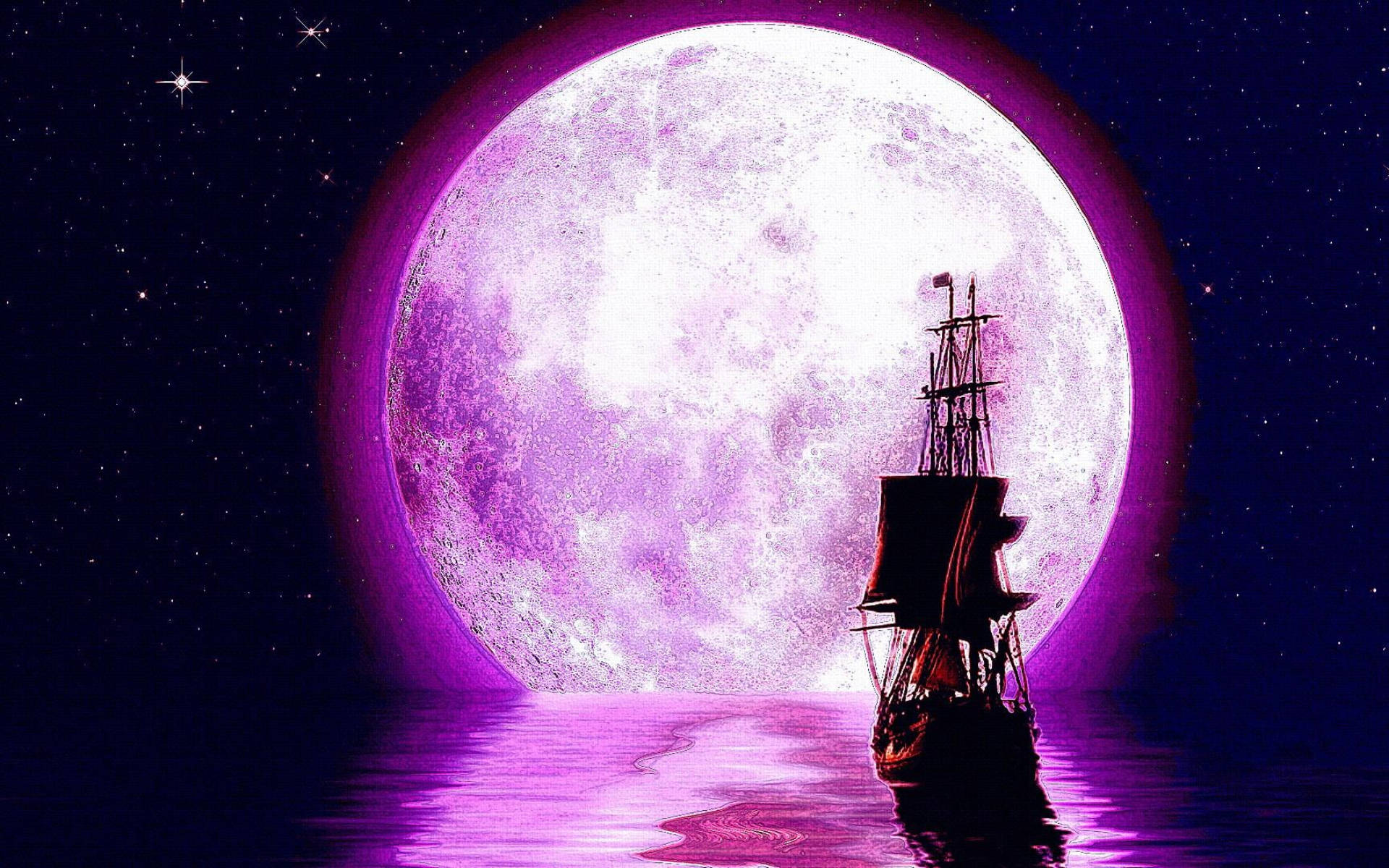 Galaxy Månen Wallpaper
