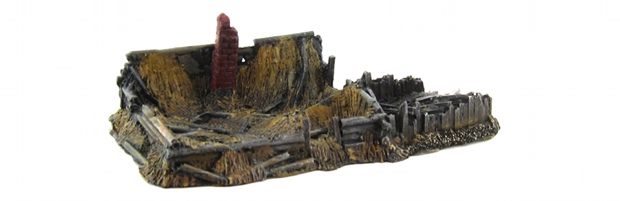 15mm Terrain - Wood Cabin Ruins 1 15mm Terrain - Wood Cabin Ruins 1