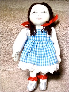 The doll of Dorothy from THE WIZARD OF OZ. The movie role was played by Frances Ethel Gumm (aka Judy Garland)