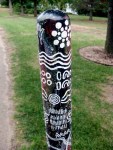 African Message Pole, Rolling Hills Zoo, Salina, KS. I think it's a happy message.