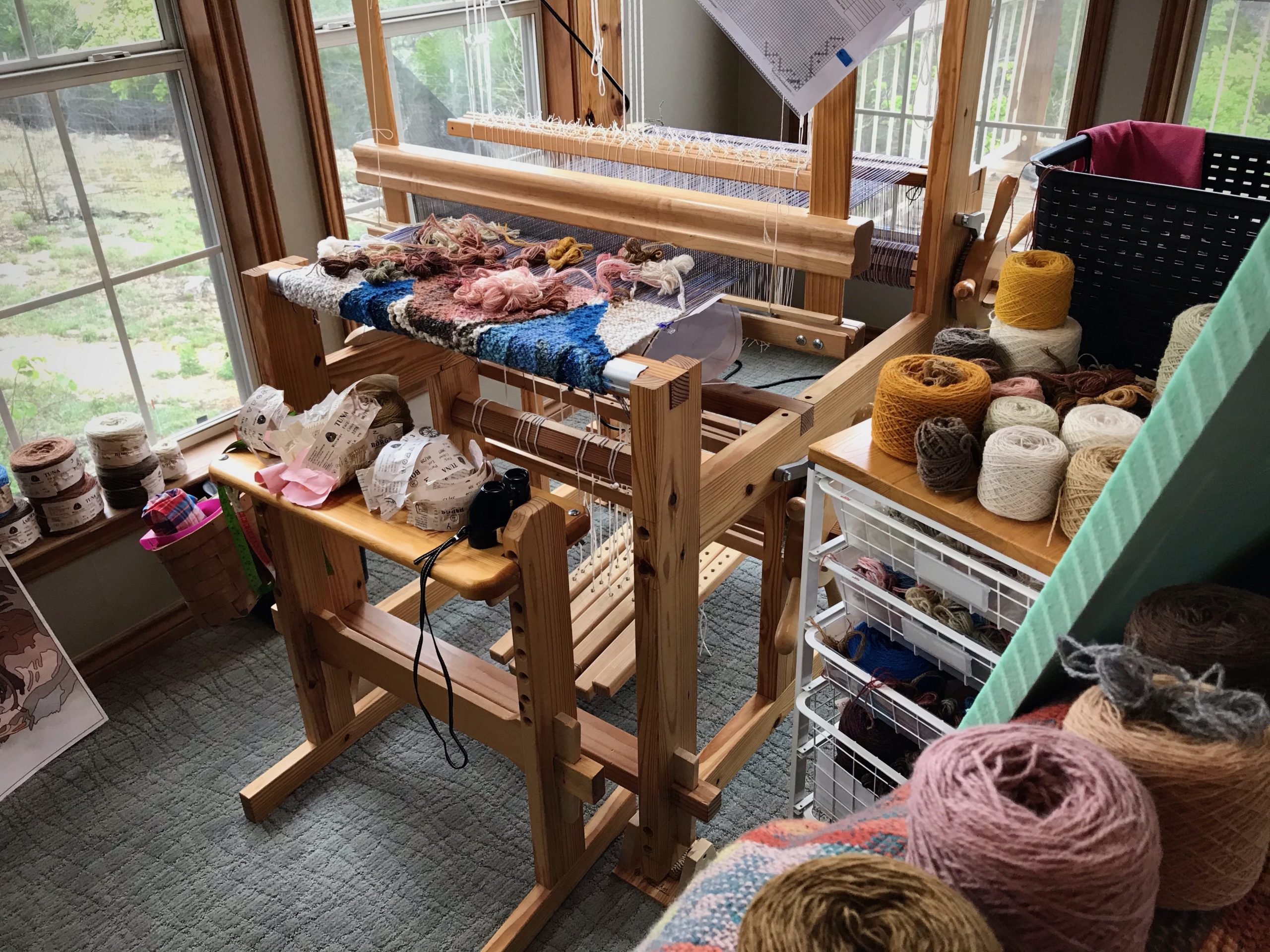 Weaving a pictorial tapestry. Making butterflies.