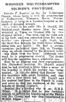 Wounded Wolverhampton Soldier's Fortitude, 7 Nov 1914