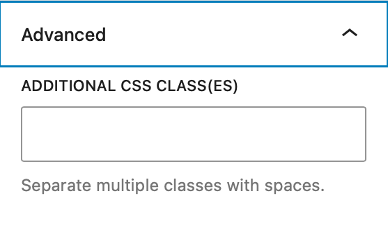 Advanced settings options