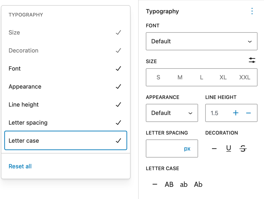 Typography in Read More block