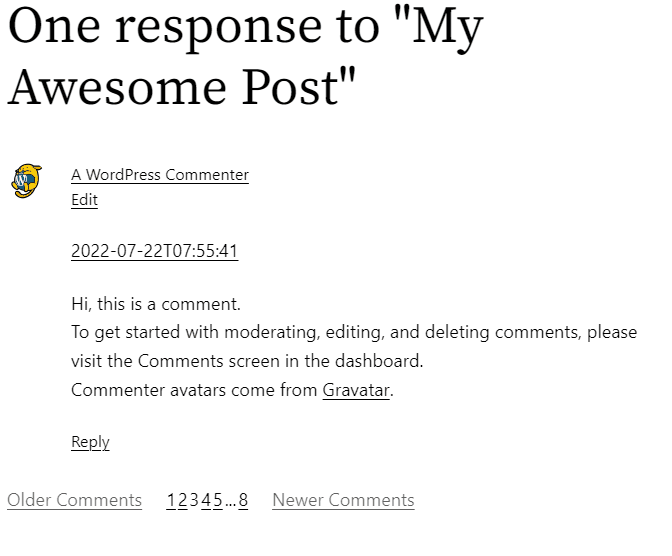 How to quickly add Comment Edit Link Block