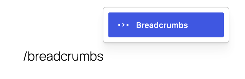Adding Breadcrumbs block using slash command in editor
