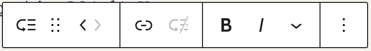 Block toolbar in the submenu block