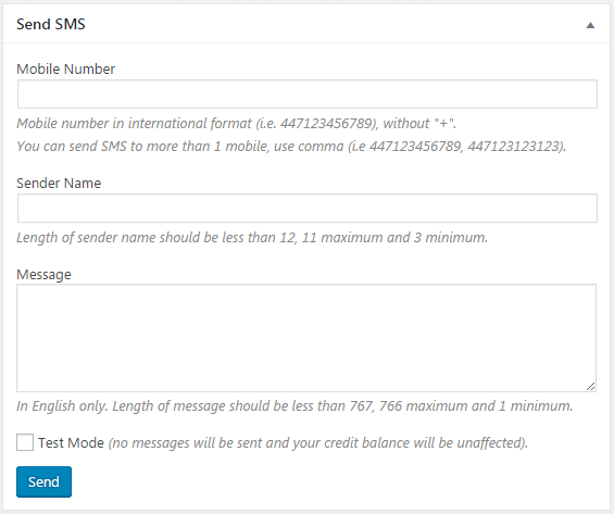 sms widget