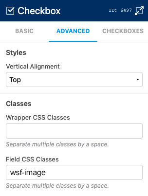 WS Form - Style Checkboxes - CSS Class - Image