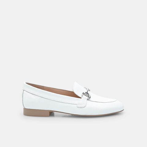 Mocassins en cuir pour femme, Blanc