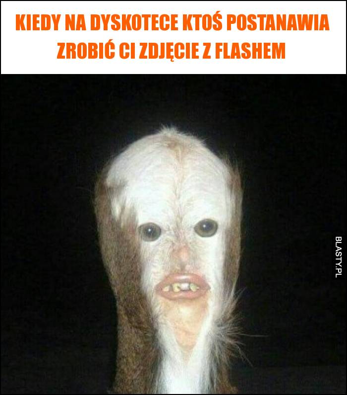 Kiedy na dyskotece ktoś postanawia zrobić Ci zdjęcie z flashem Kiedy na dyskotece ktoś postanawia zrobić Ci zdjęcie z flashem