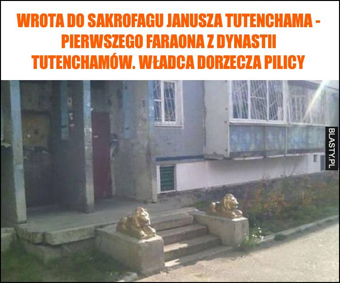 Wrota do Sakrofagu Janusza Tutenchama - pierwszego faraona z dynastii Tutenchamów. Władca dorzecza pilicy Wrota do Sakrofagu Janusza Tutenchama - pierwszego faraona z dynastii Tutenchamów. Władca dorzecza pilicy