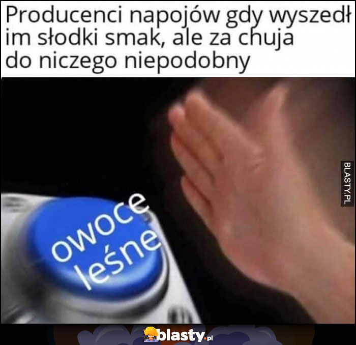 Producenci napojów gdy wyszedł im słodki smak ale za kij do niczego niepodobny przycisk owoce leśne Producenci napojów gdy wyszedł im słodki smak ale za kij do niczego niepodobny przycisk owoce leśne