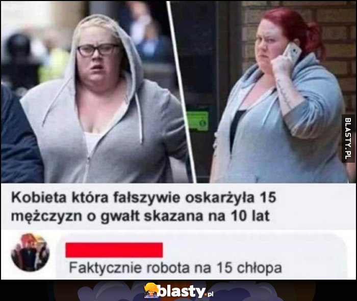 Gruba kobieta która fałszywie oskarżyła 15 mężczyzn o gwałt skazana na 10 lat, faktycznie robota na 15 chłopa Gruba kobieta która fałszywie oskarżyła 15 mężczyzn o gwałt skazana na 10 lat, faktycznie robota na 15 chłopa