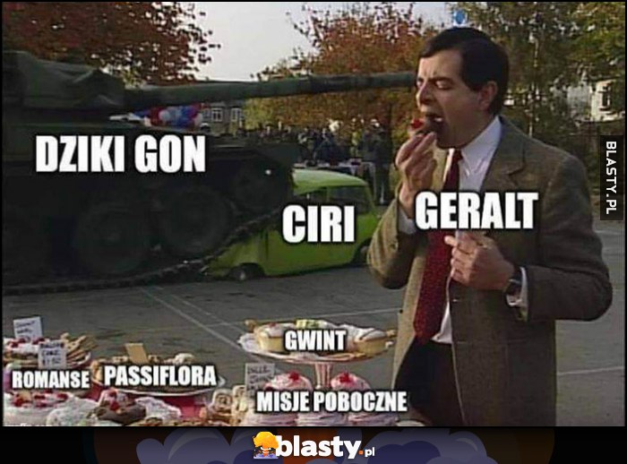 Dziki Gon, Ciri, Geralt czołg rozjeżdża Mini Jasia Fasoli Dziki Gon, Ciri, Geralt czołg rozjeżdża Mini Jasia Fasoli