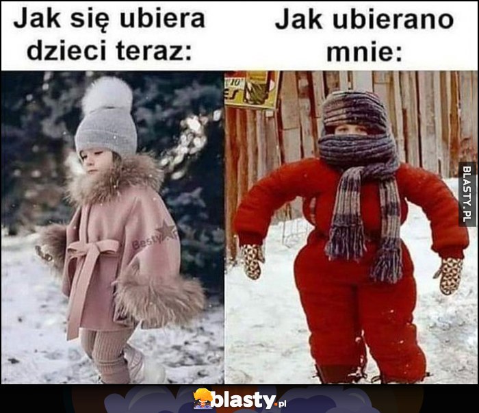 Jak się ubiera dzieci teraz vs jak ubierano mnie zima Jak się ubiera dzieci teraz vs jak ubierano mnie zima