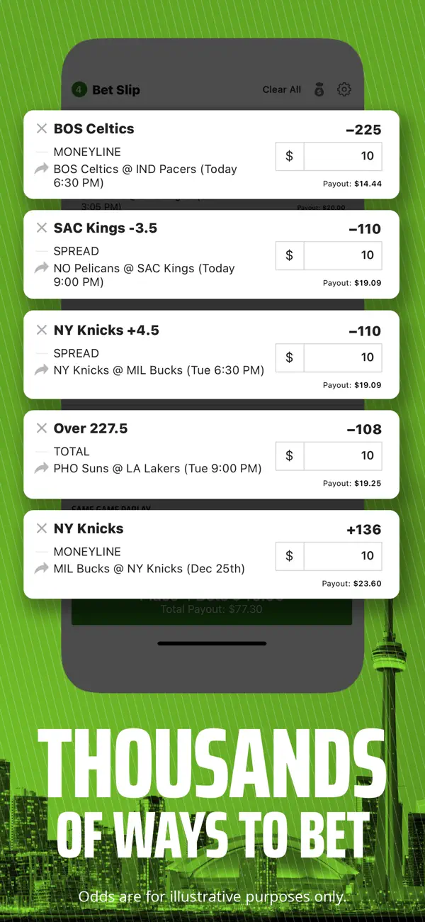 ways to bet at Draftkings