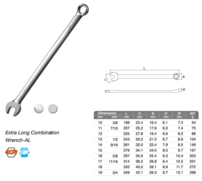 Extra Long Combination Wrench-AL