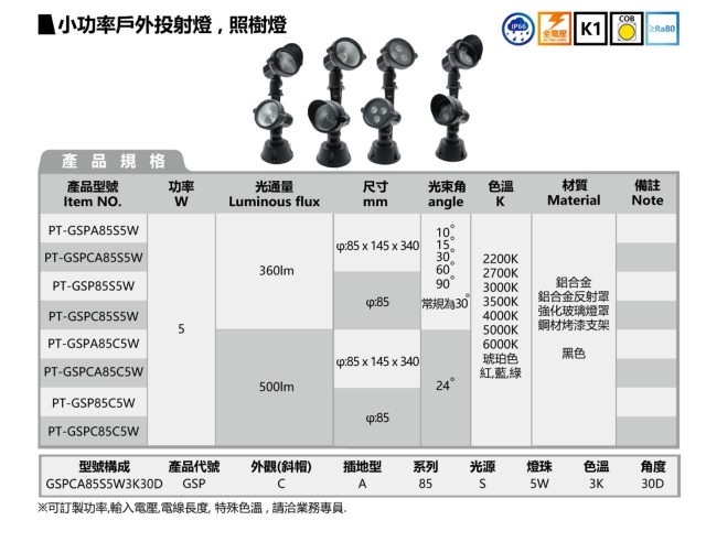 小功率戶外投射燈 , 照樹燈