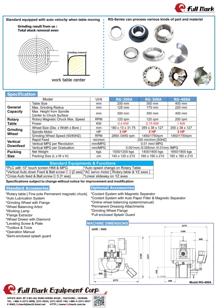 Auto type Rotary Table Surface Grinder (200~400mm)