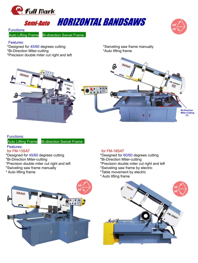 Semi-auto Horizontal Bandsaw