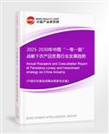 2025-2030年中国“一带一路”战略下农产品贸易行业发展趋势与战略布局研究报告