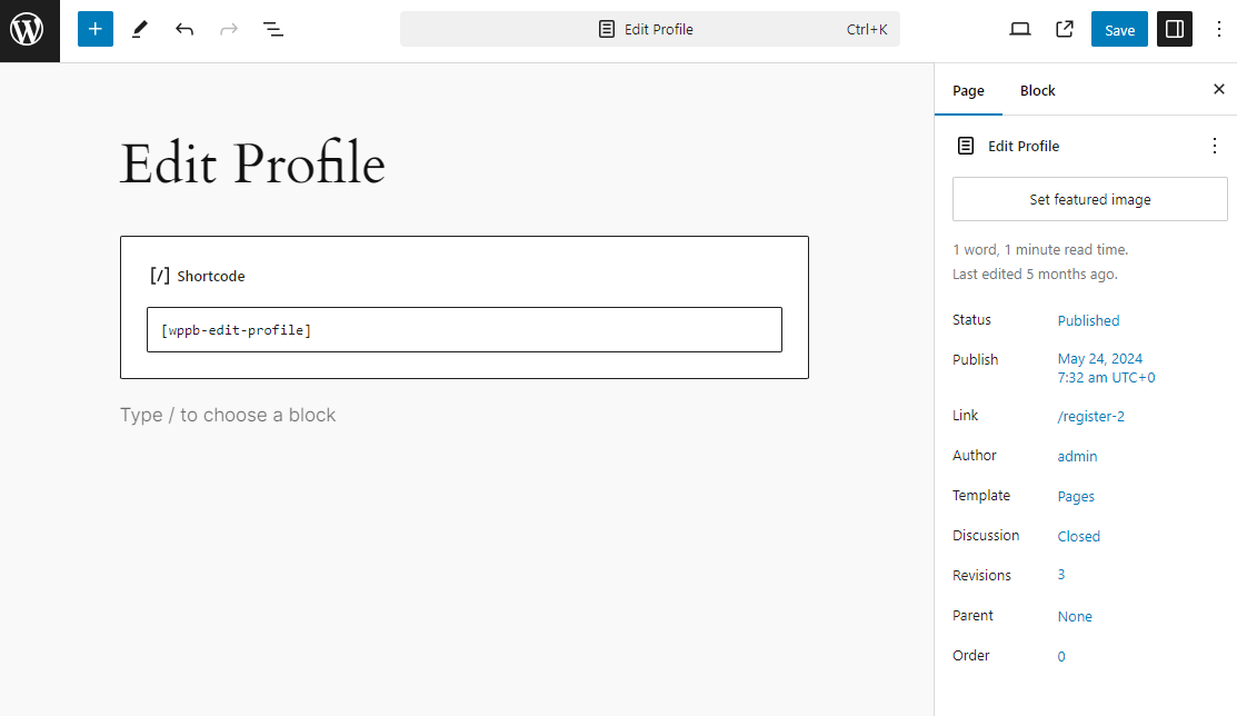 Profile Builder Edit Profile Form