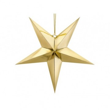 1 stk. Papirstjerne guld 70 cm