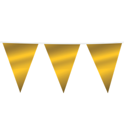 10 m. Stor vimpler guld Metallic - ind og udendørs