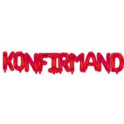 Konfirmand - tekst 14" pakket i sæt - rød