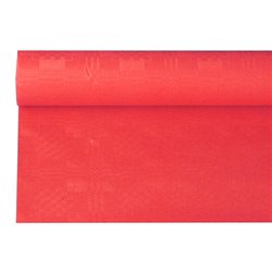 6m Papirdug Rød 1,20m bred - Damask Rulledug - 100% genbrugspapir