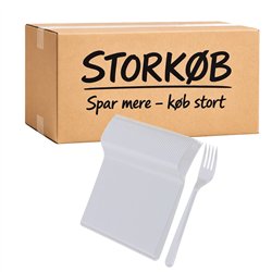 2000 stk. Plastgafler Hvid Genbrugelig 165 mm