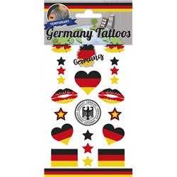 12 stk. Tatoveringer Tyskland Flag 10x16 cm