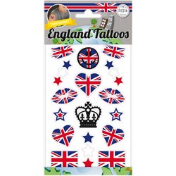 12 stk. Tatoveringer Union jack Flag 10x16 cm