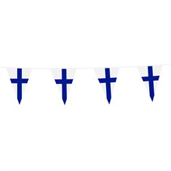 Finland Flagkæde 15 flag blå/hvid 10 m