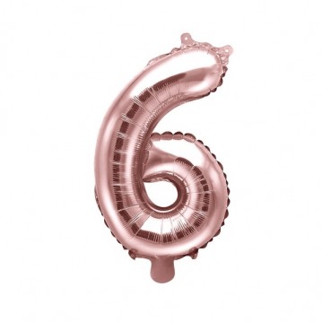Rosa guld 6 tal ballon - ca 35 cm