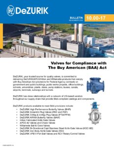 DeZURIK BAA Buy America Act Compliant Valves